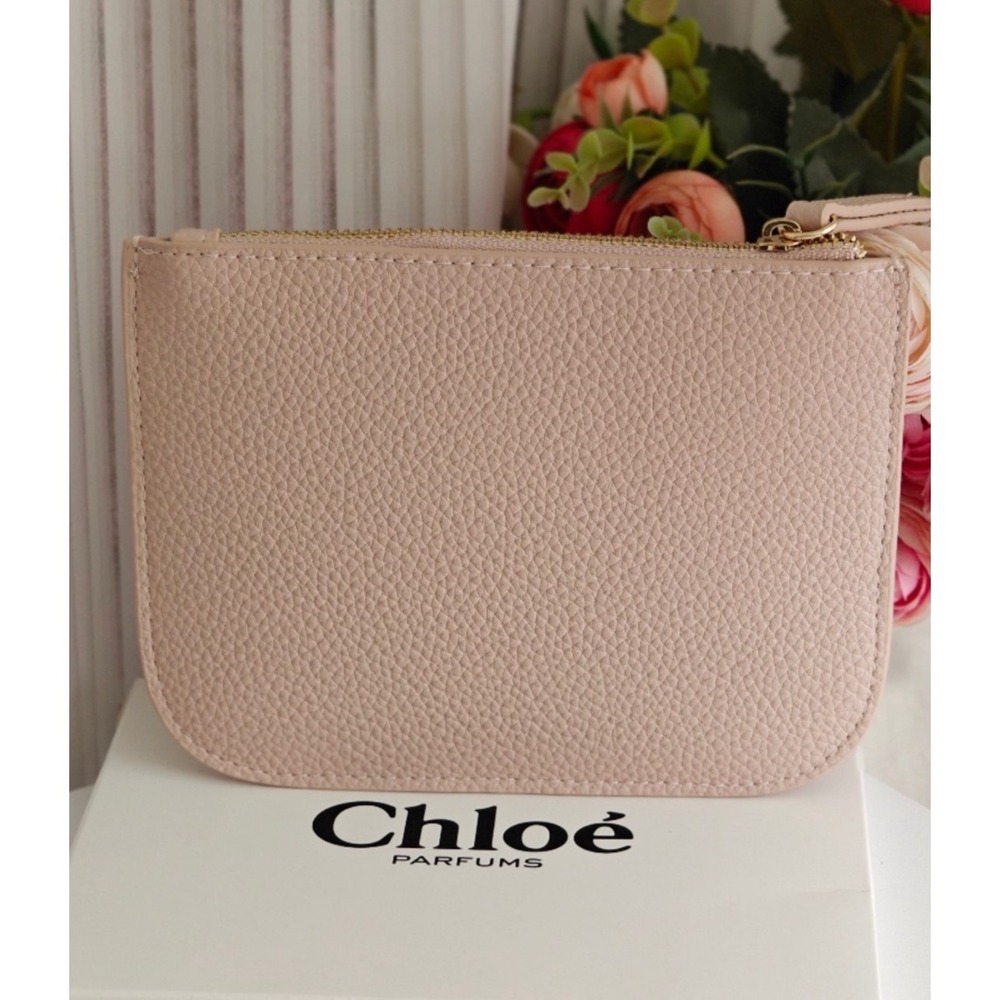 Chloe OS Nude Pink Pouch Women's Studded Parfums Makeup Bag - Picture 2 of 4